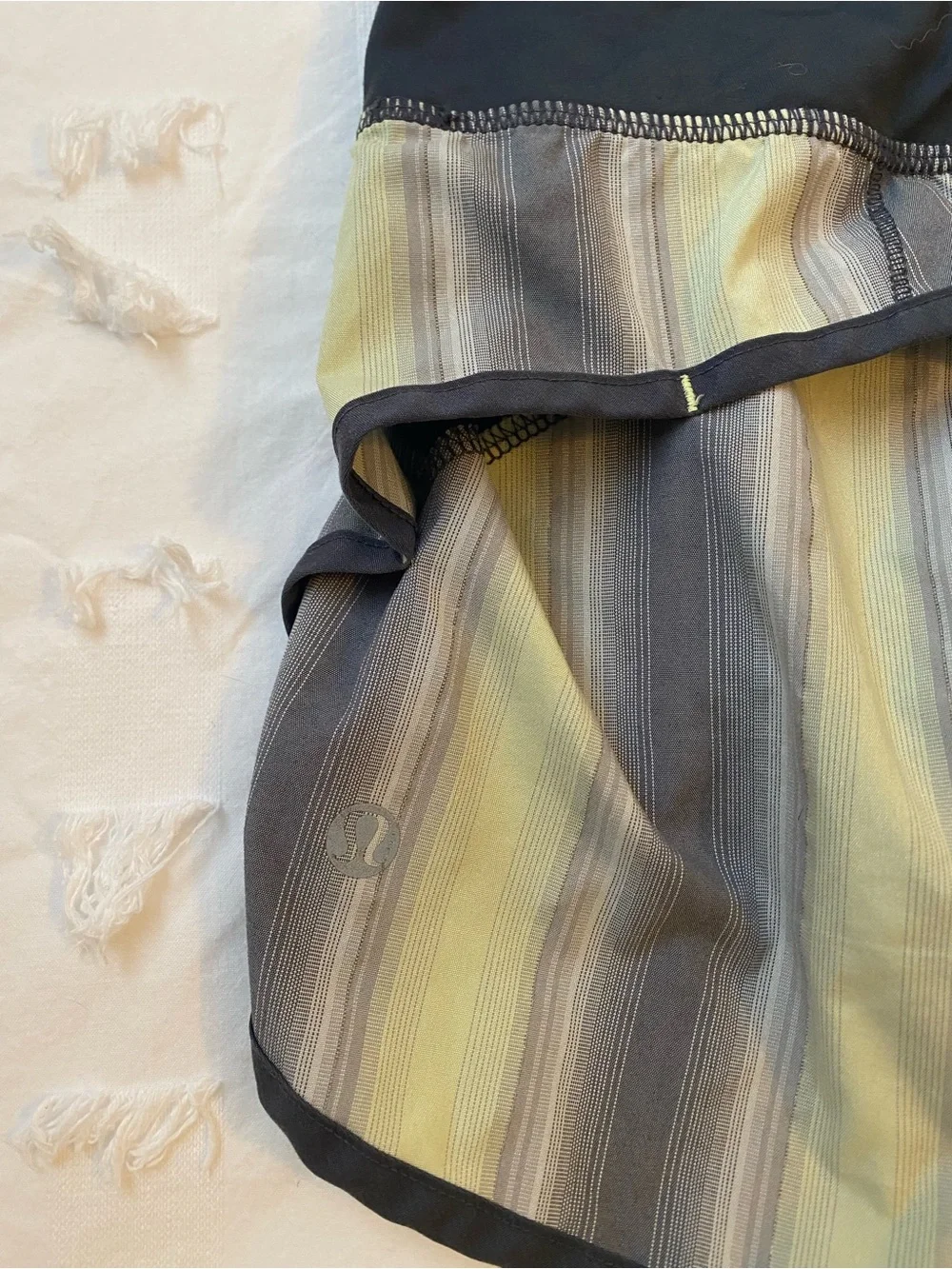 Vintage lululemon Striped Olive and Black Running Shorts